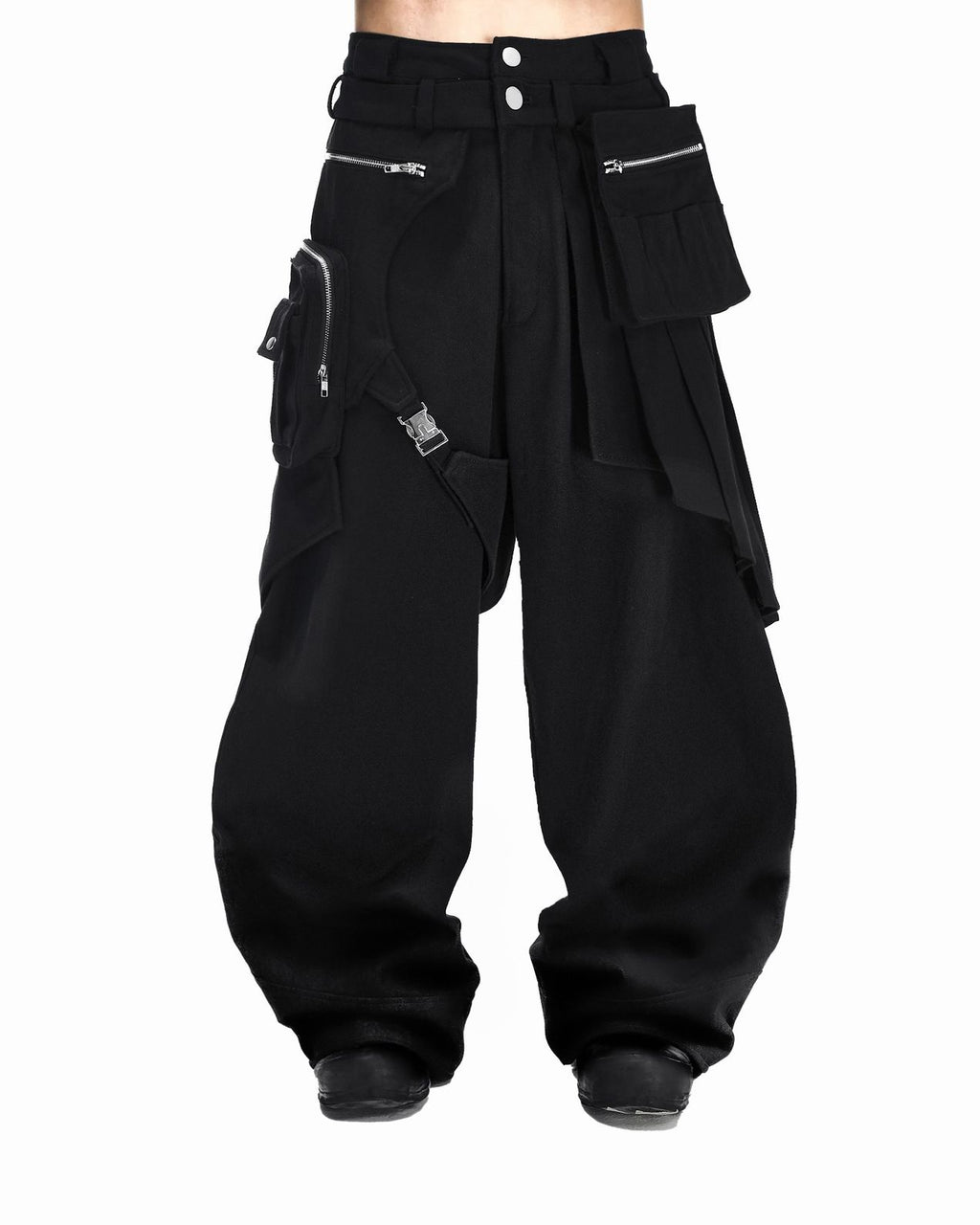 ACX' GEAR LAYERED SKIRT PANTS BLACK