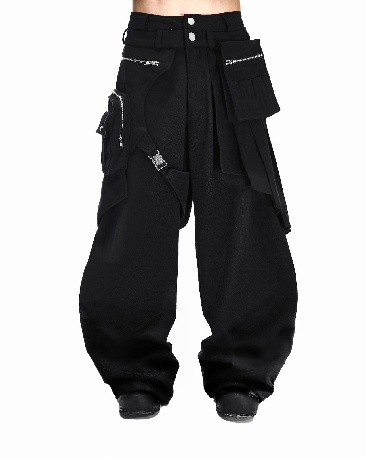 ACX' GEAR LAYERED SKIRT PANTS BLACK