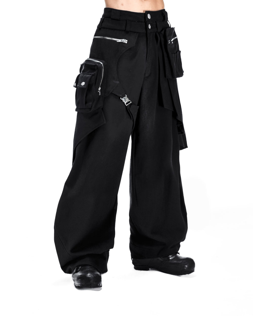 ACX' GEAR LAYERED SKIRT PANTS BLACK