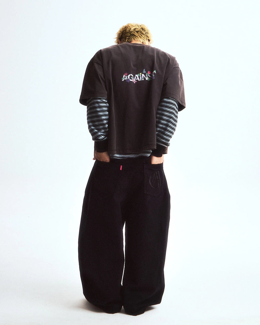 WASHED BUTTERFLY BOXY TEE BLACK