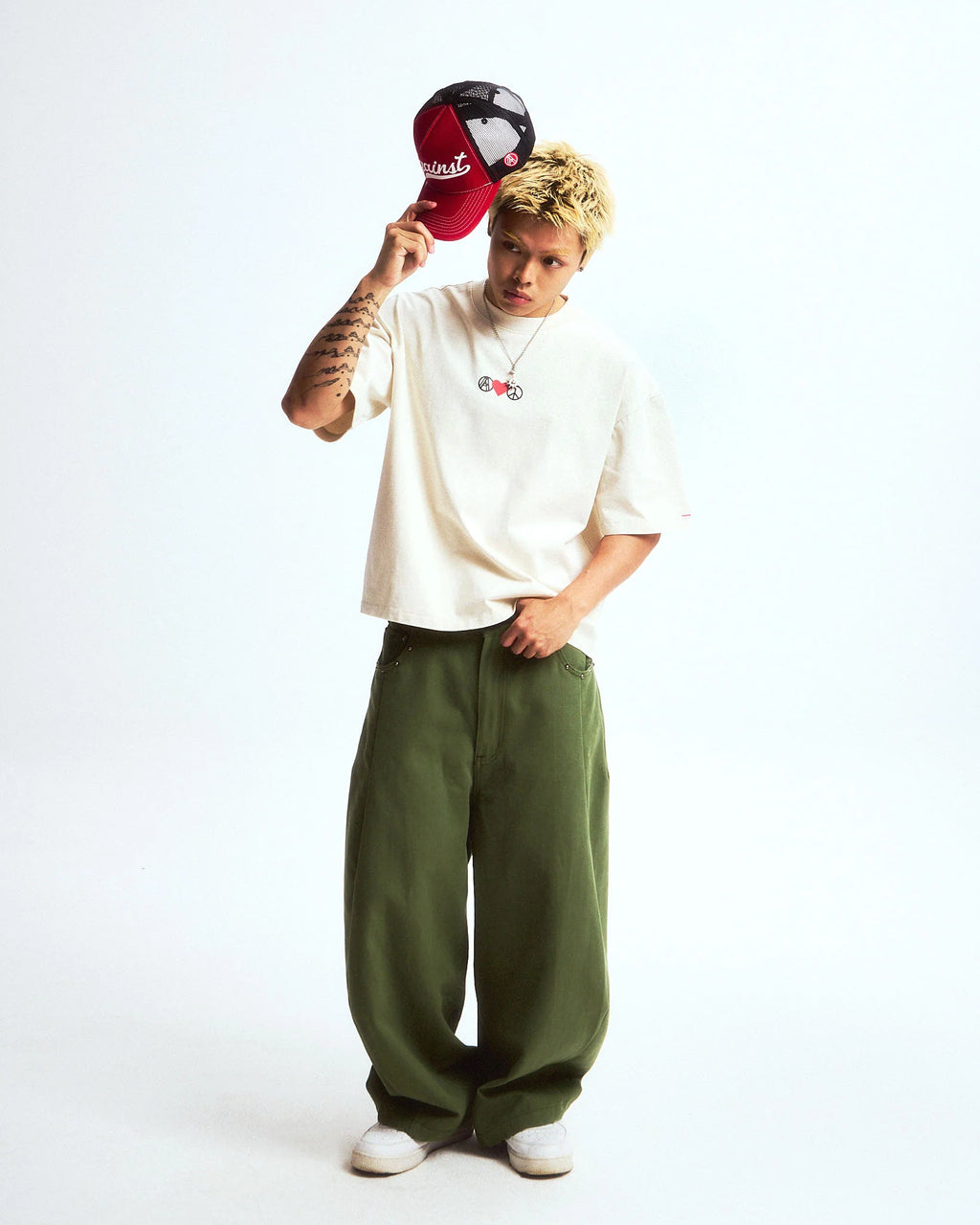 STUDDED YANKII PANTS GREEN