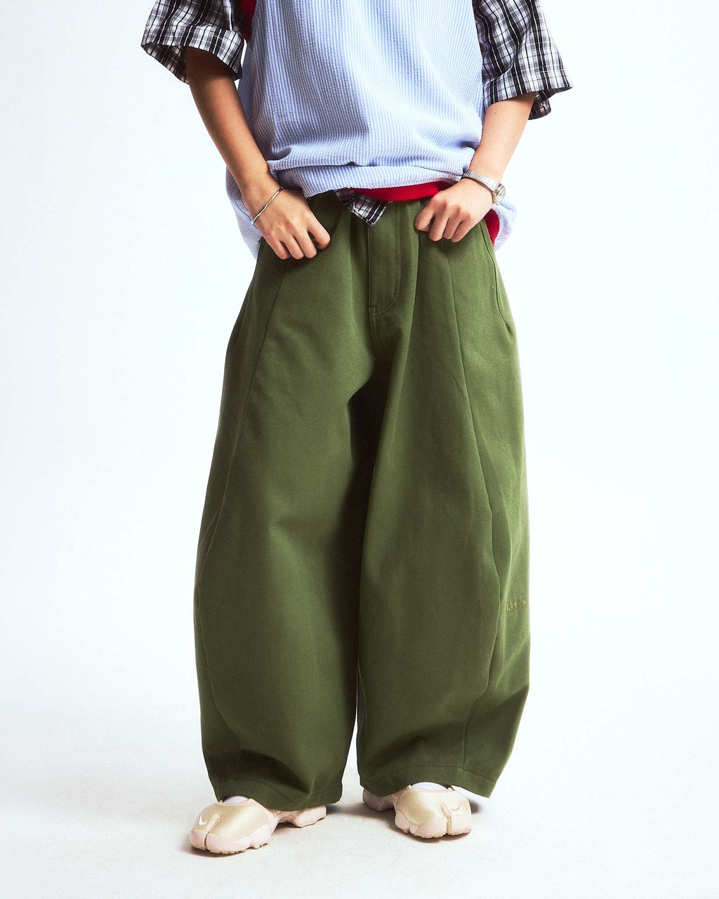 STUDDED YANKII PANTS GREEN