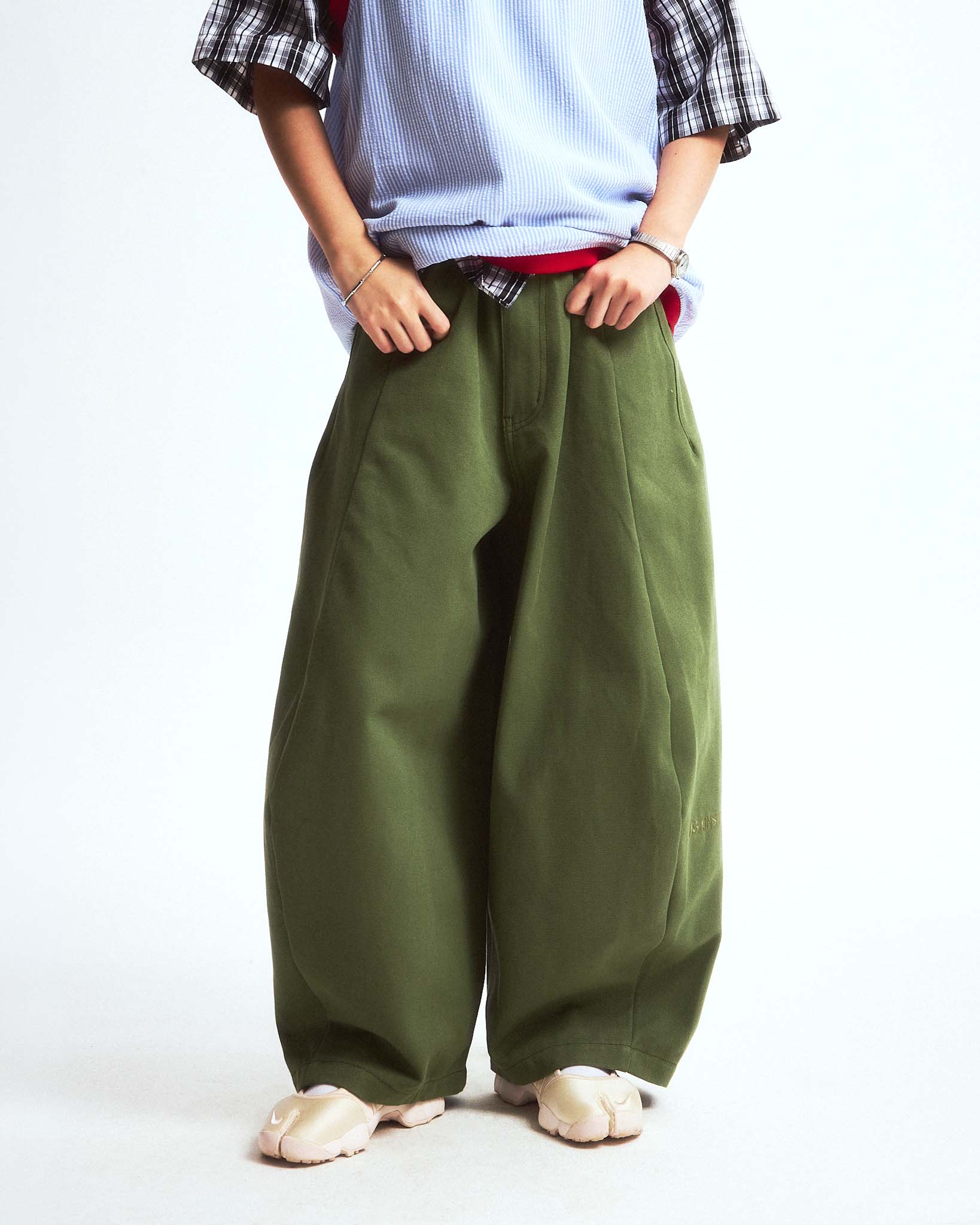STUDDED YANKII PANTS GREEN