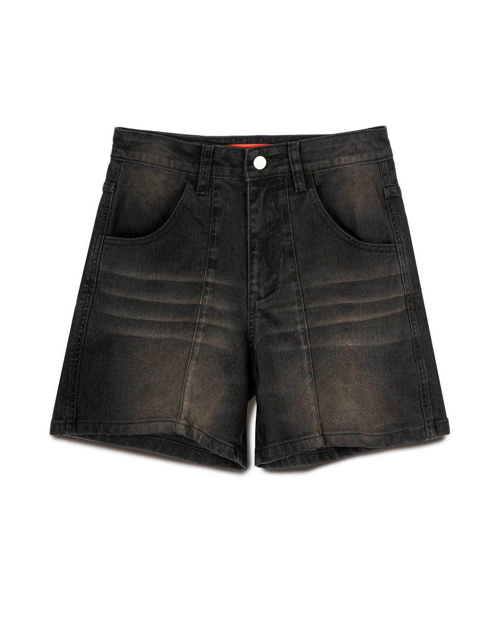 FADED WRINKLE JORTS BLACK