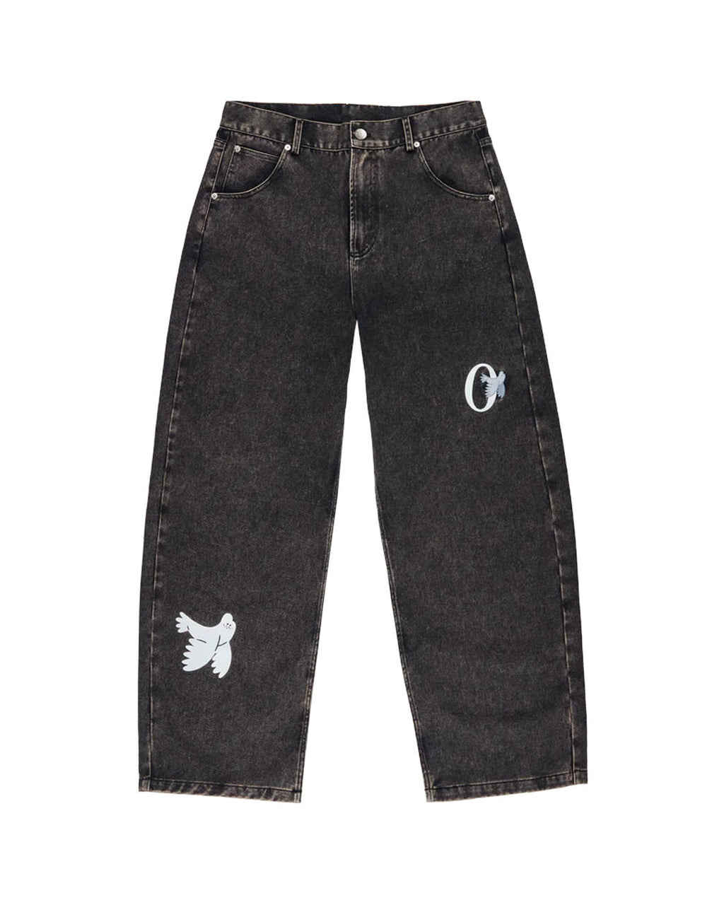 WANGTHAIN DENIM LOW WAIST BALLON PANT DARK GREY