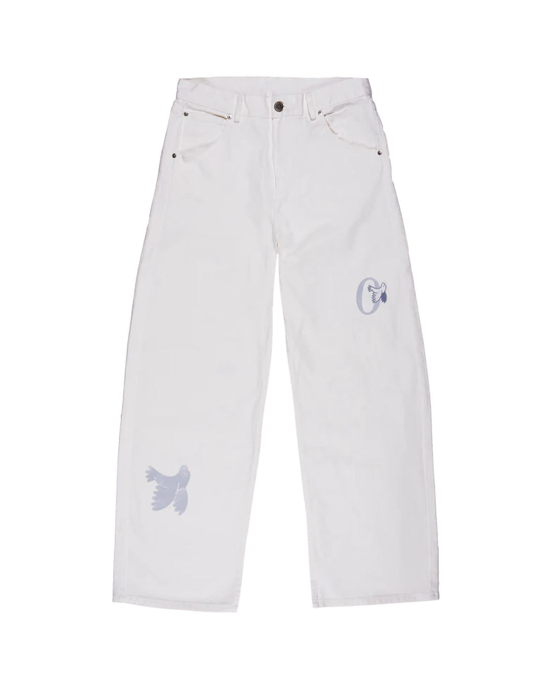WANGTHIAN DENIM LOW-WAIST BALLON PANT WHITE