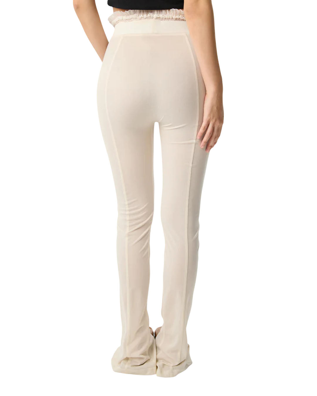 SHEER COLOR HIGH WAISTED SEE THROUGH LEGGING CREAM