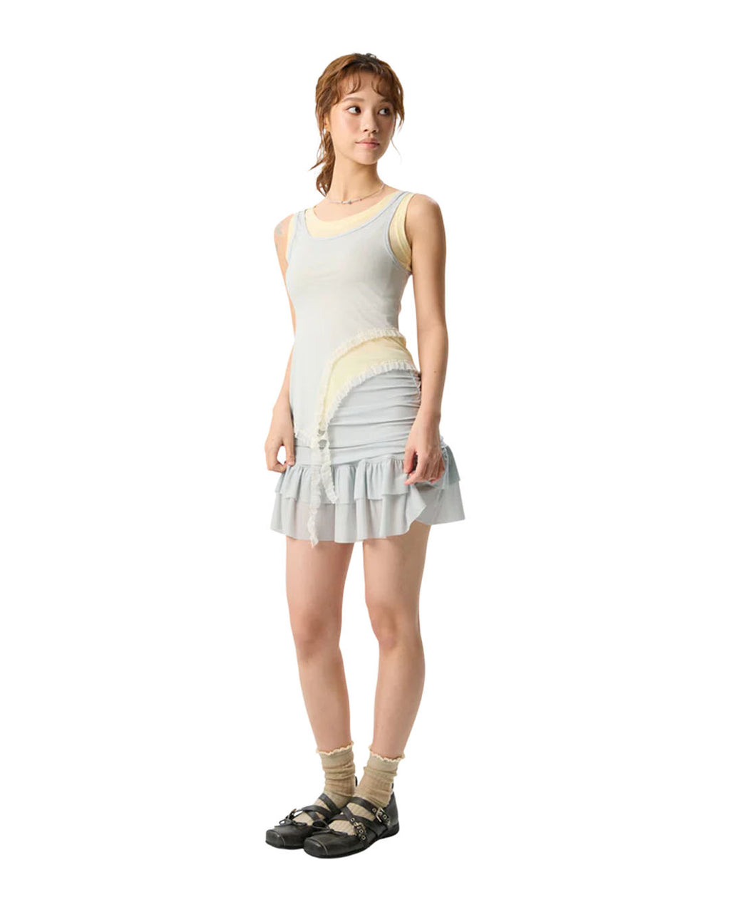 WOMEN LAYERED SKORT TURQUOISE