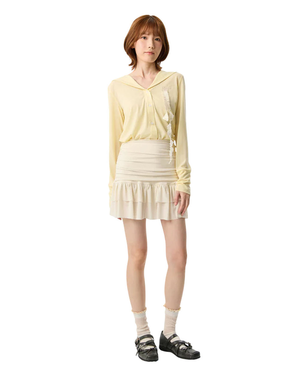 WOMEN LAYERED SKORT CREAM