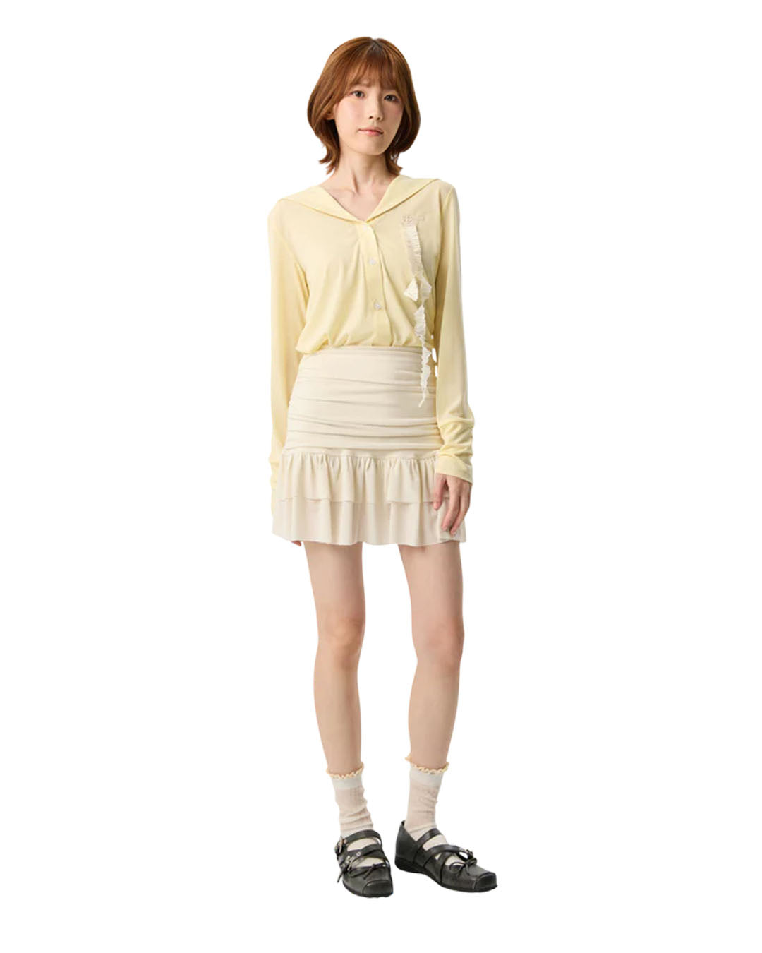 WOMEN LAYERED SKORT CREAM