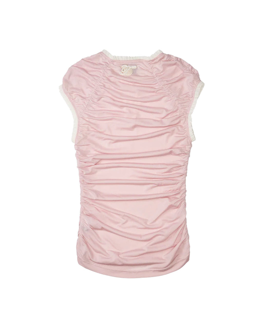 HEART SHAPE CHINESE KNOT GATHERED KNIT TOP PINK