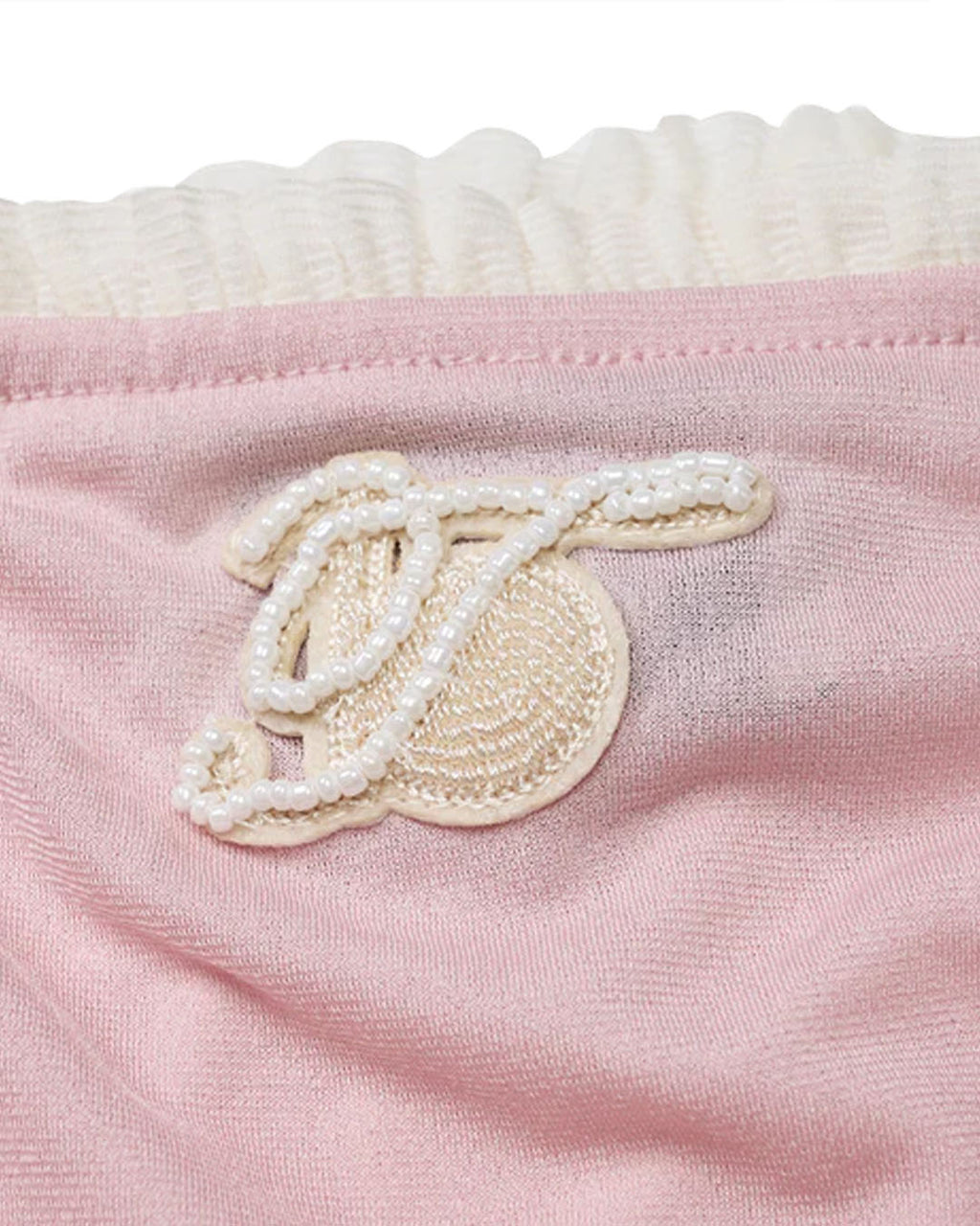 HEART SHAPE CHINESE KNOT GATHERED KNIT TOP PINK