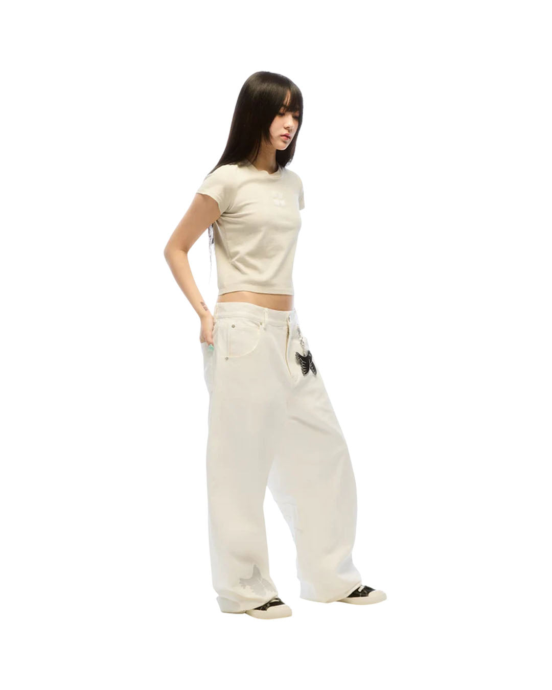 FLY WITH YOUR FLOW BABY TEE APRICOT