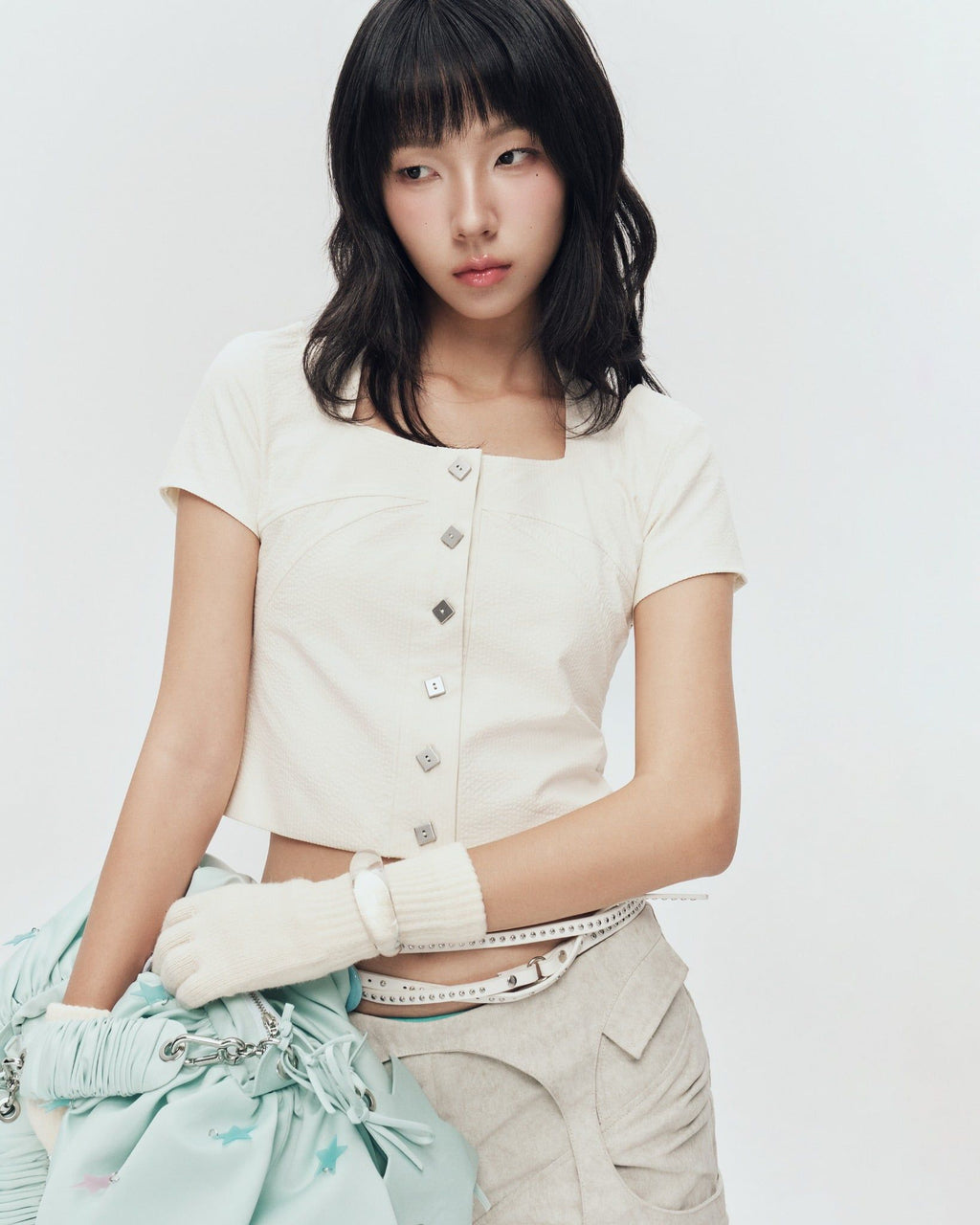 BIRDIE STRIPES TOP IVORY