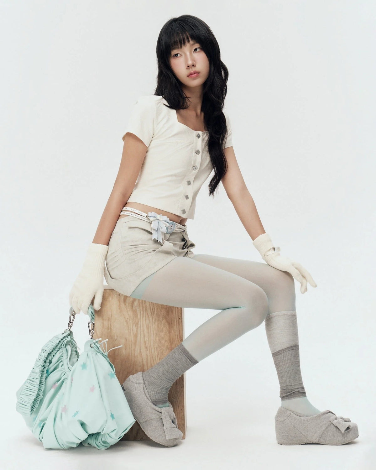 BIRDIE STRIPES TOP IVORY