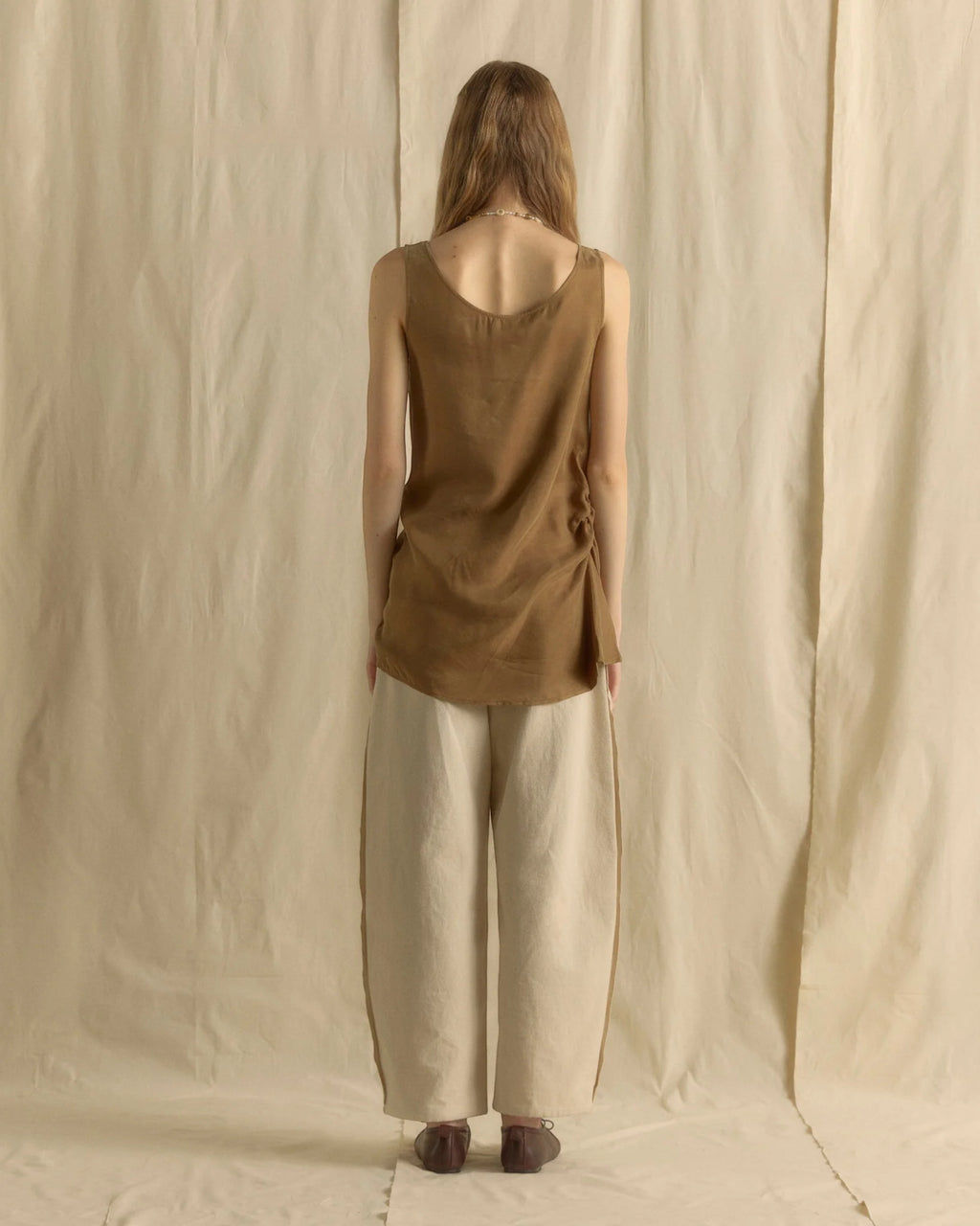 ASYMMETRIC LONG TOP DARK OLIVE GREEN