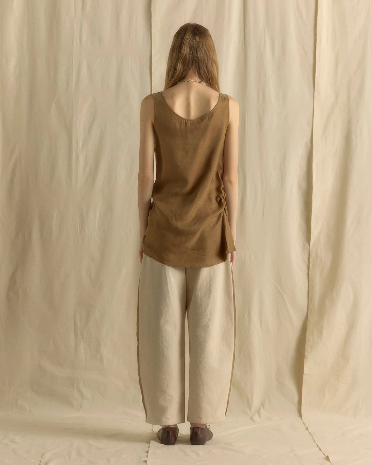 ASYMMETRIC LONG TOP DARK OLIVE GREEN