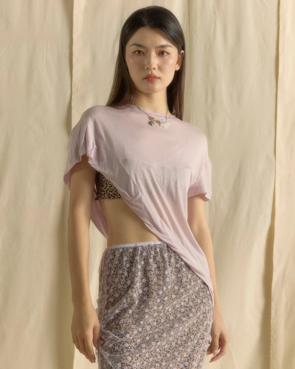 ONE SIDE SHOULDER TOP LILAC