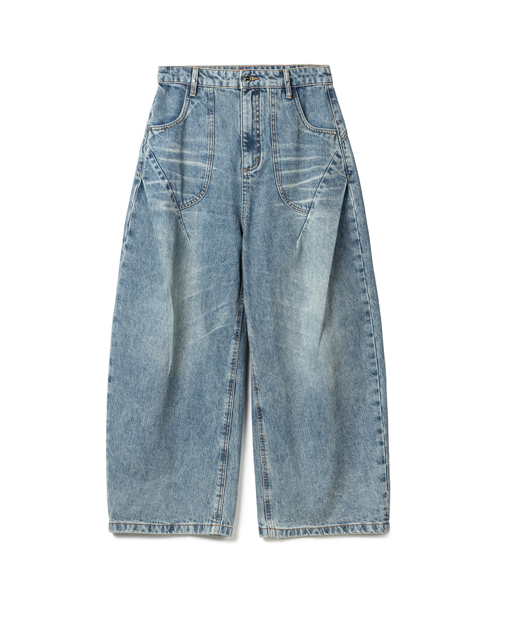 RELAXED CURVED SEAM JEANS BLUE