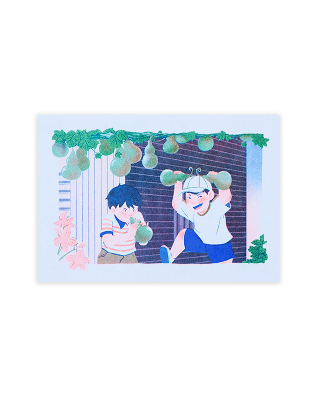 RISOGRAPH POSTCARD SIMPLE HAPPINESS CALABASH BROTHERS