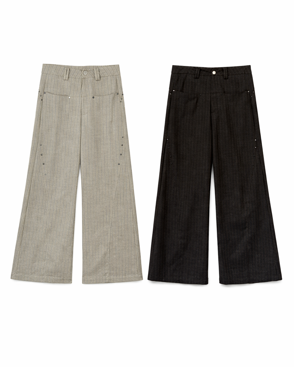N E O VOL.2_CH.2 PINSTRIPE TROUSERS DARK GREY