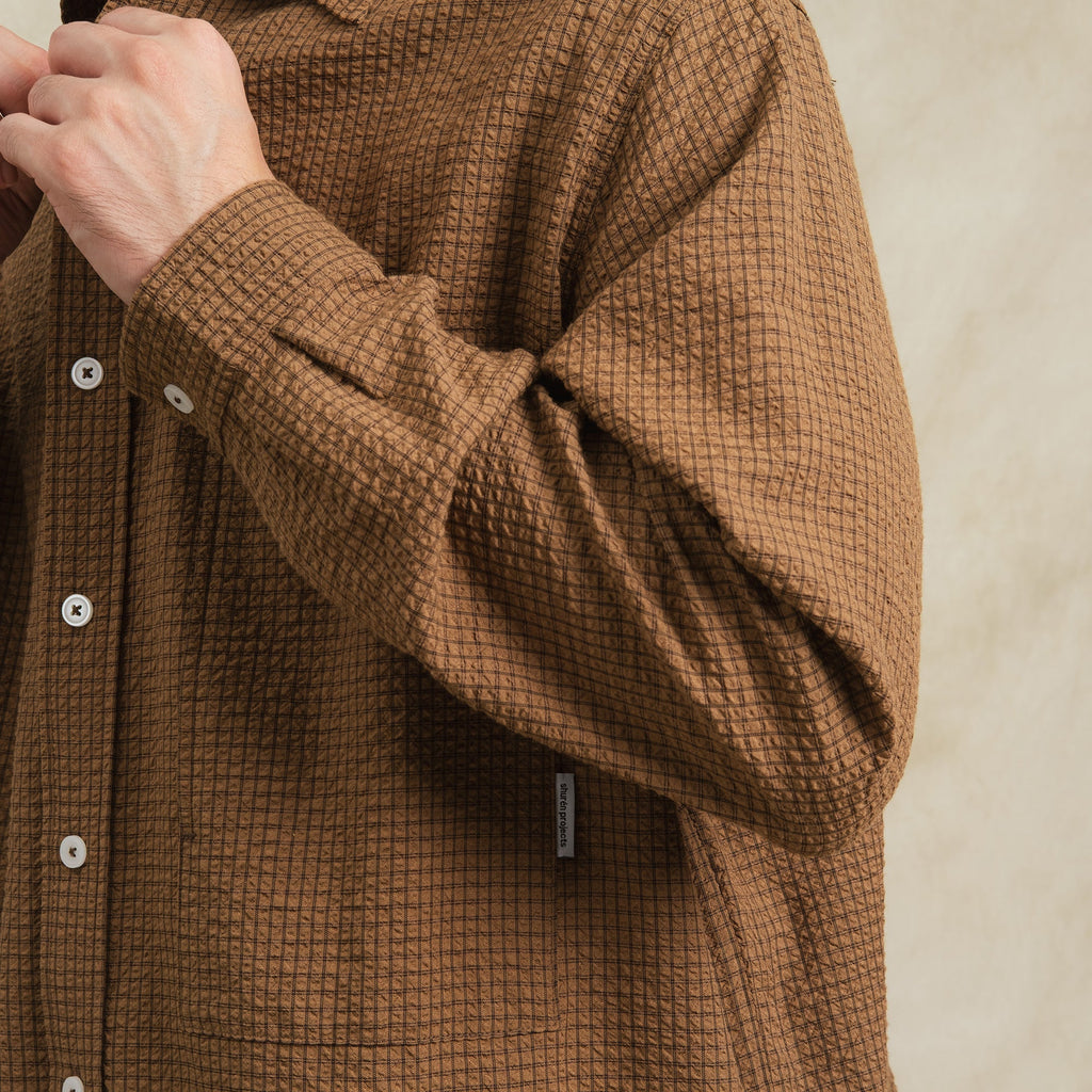 Shuren Checkered Sidepull Shirt / Linen