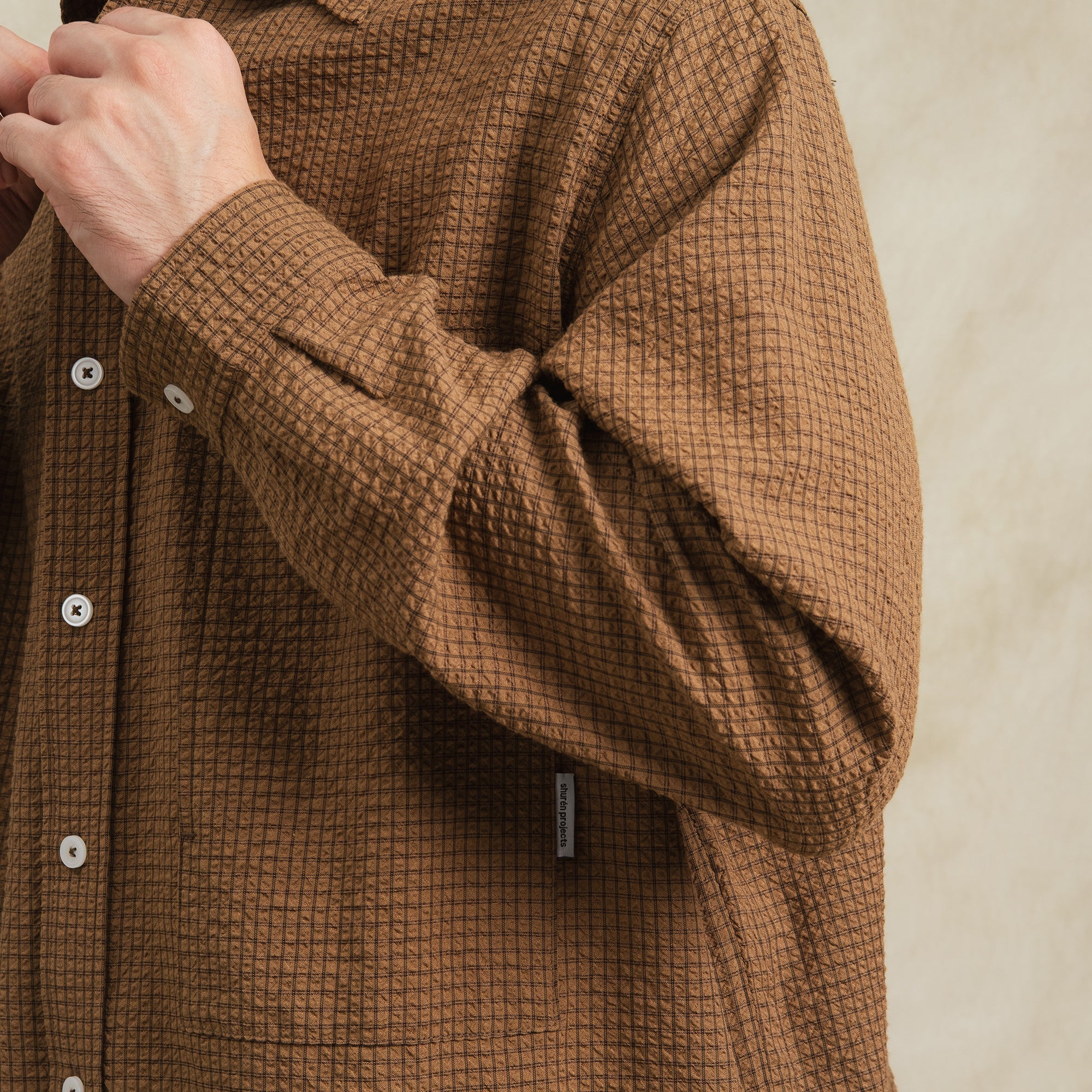 Shuren Checkered Sidepull Shirt / Linen