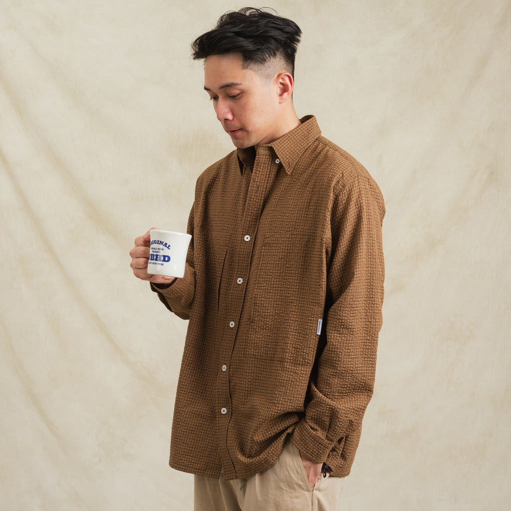 Shuren Checkered Sidepull Shirt / Linen