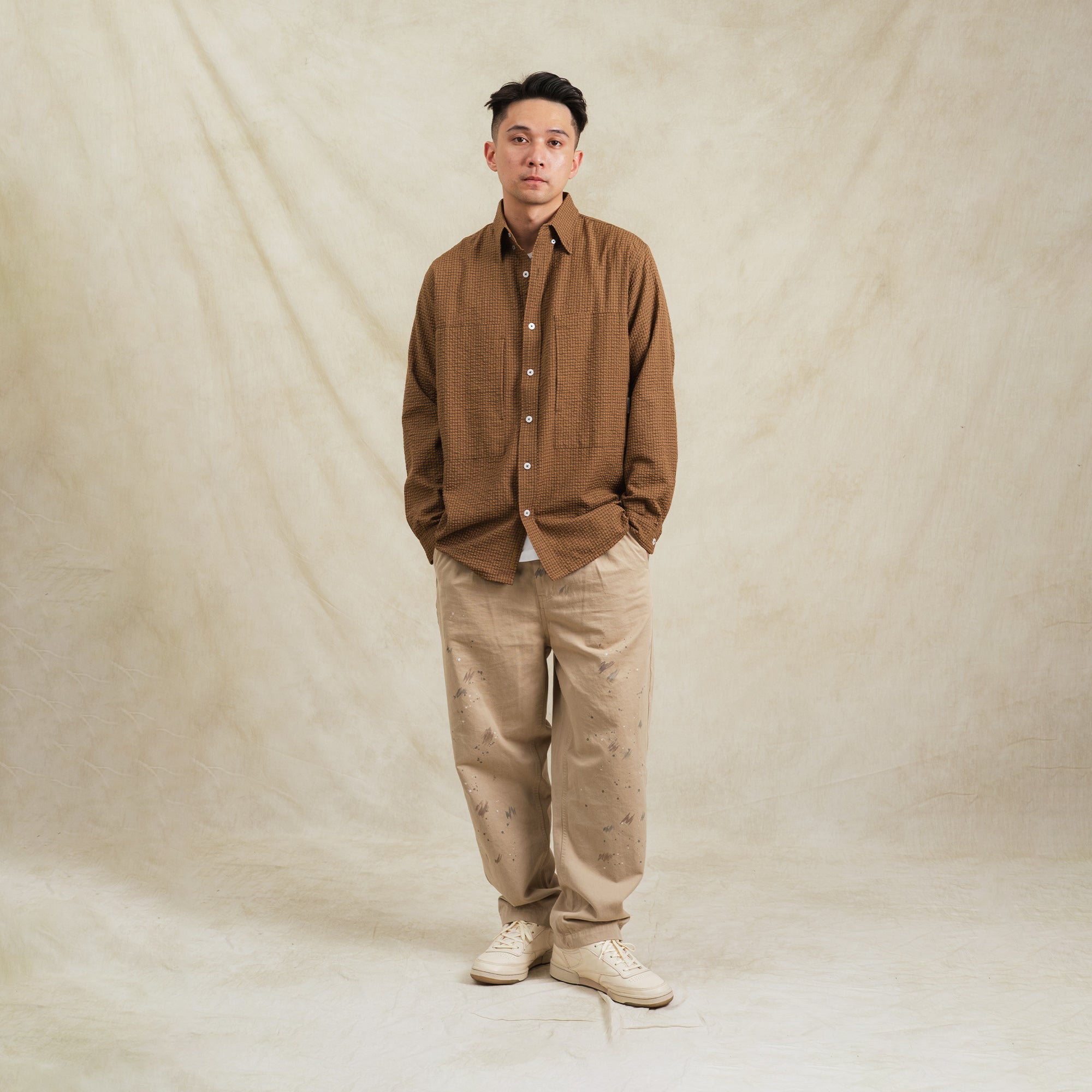 Shuren Checkered Sidepull Shirt / Linen