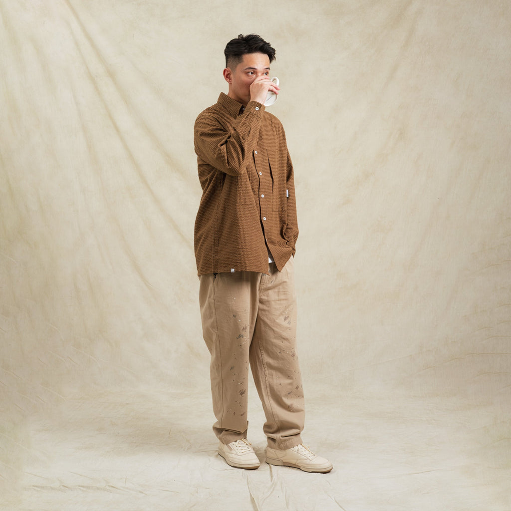 Shuren Checkered Sidepull Shirt / Linen