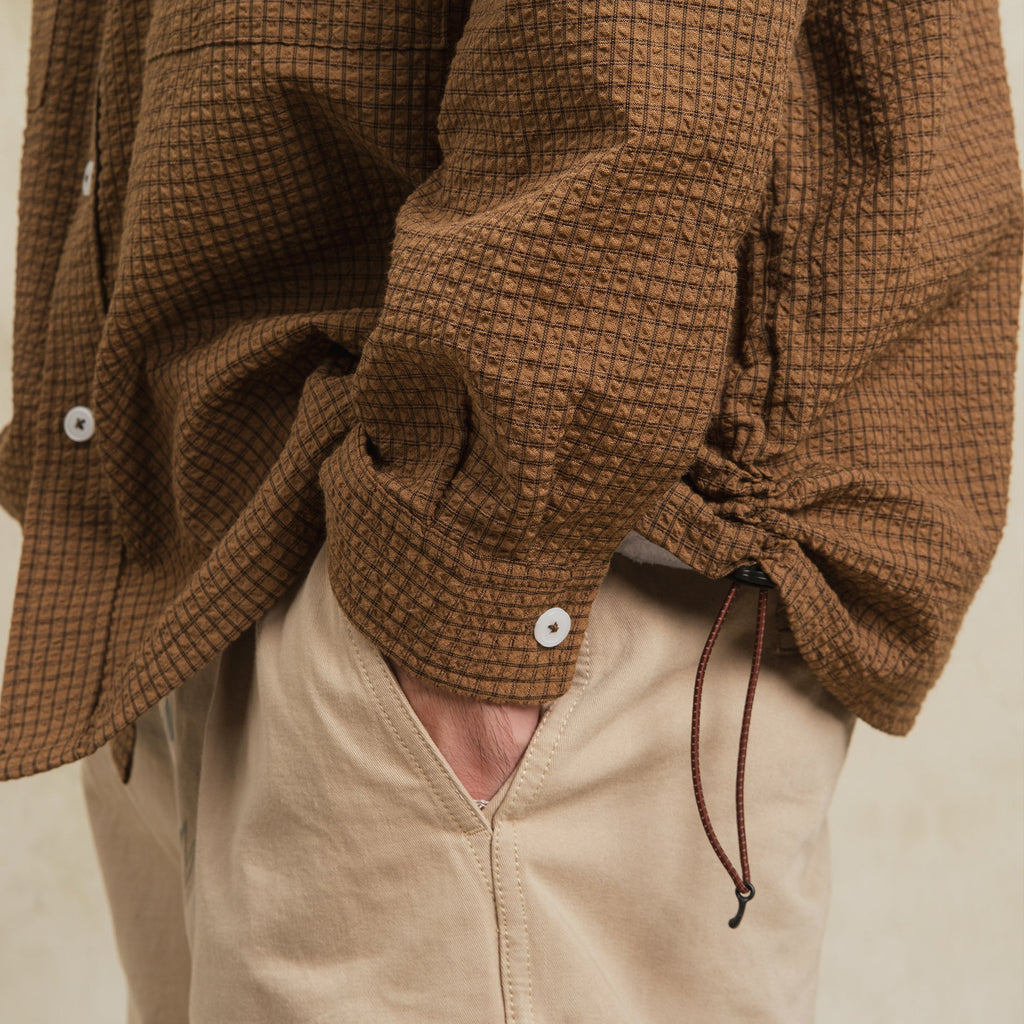 Shuren Checkered Sidepull Shirt / Linen