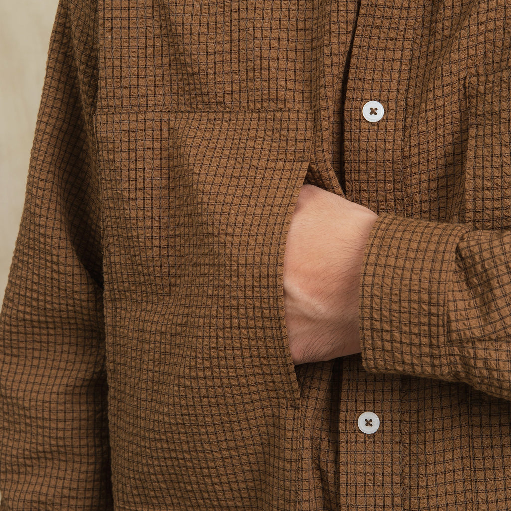Shuren Checkered Sidepull Shirt / Linen