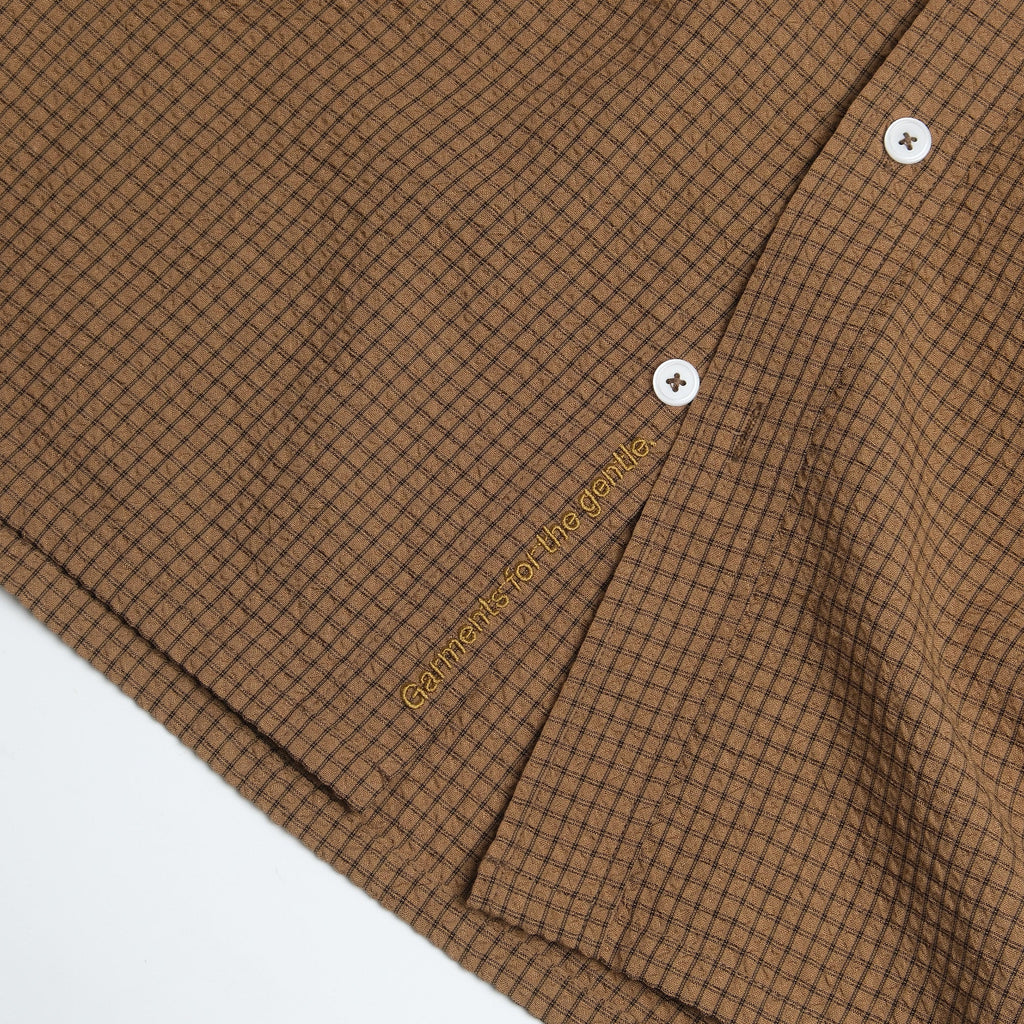 Shuren Checkered Sidepull Shirt / Linen