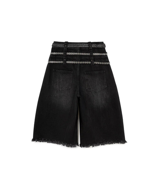 BELTED JORTS