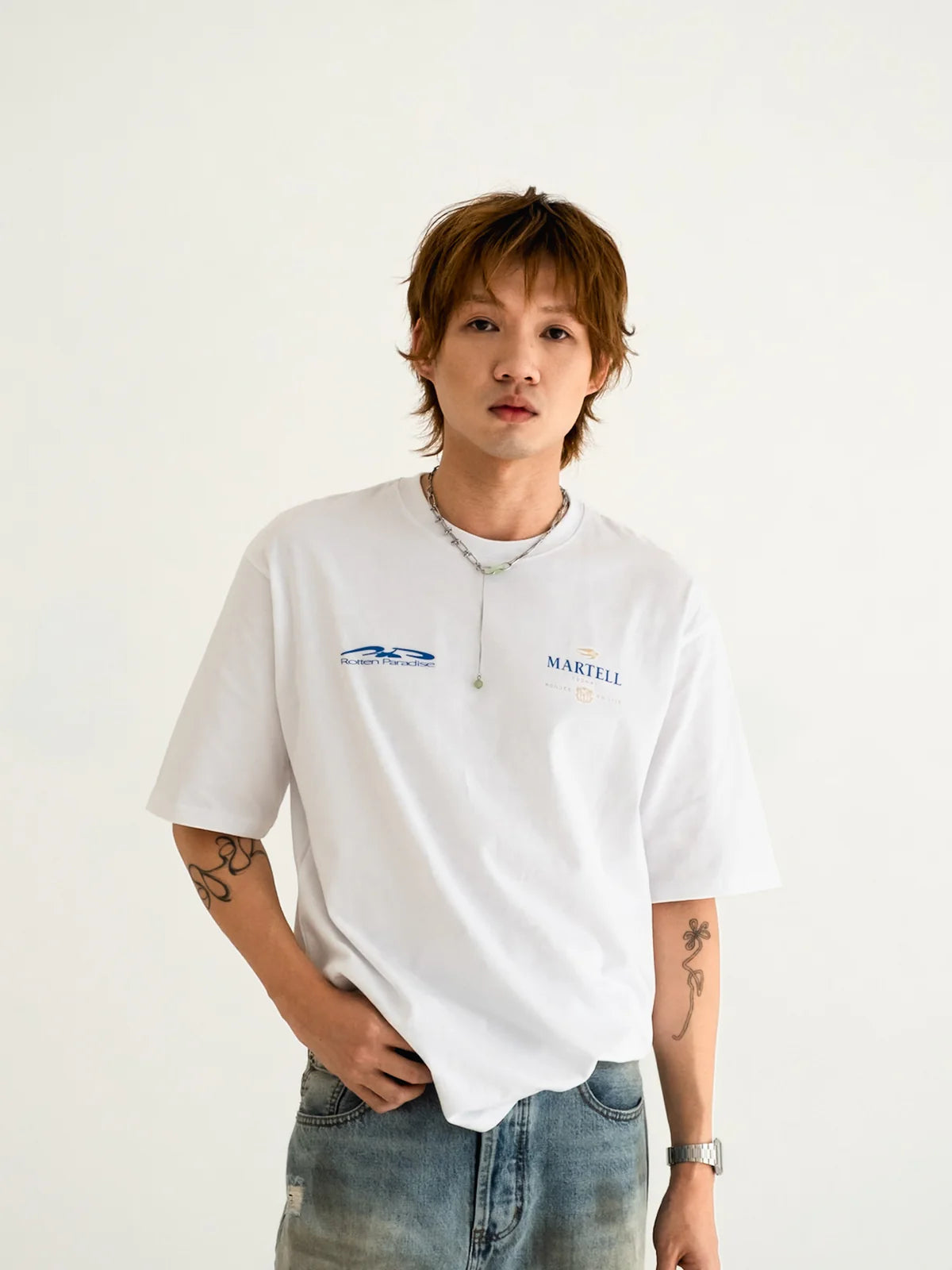 ROTTEN PARADISE X MARTELL GUEST CHECK TEE WHITE