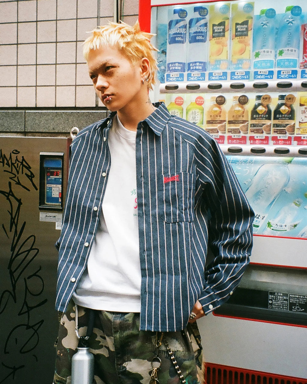 DENIM STRIPE L/S SHIRT