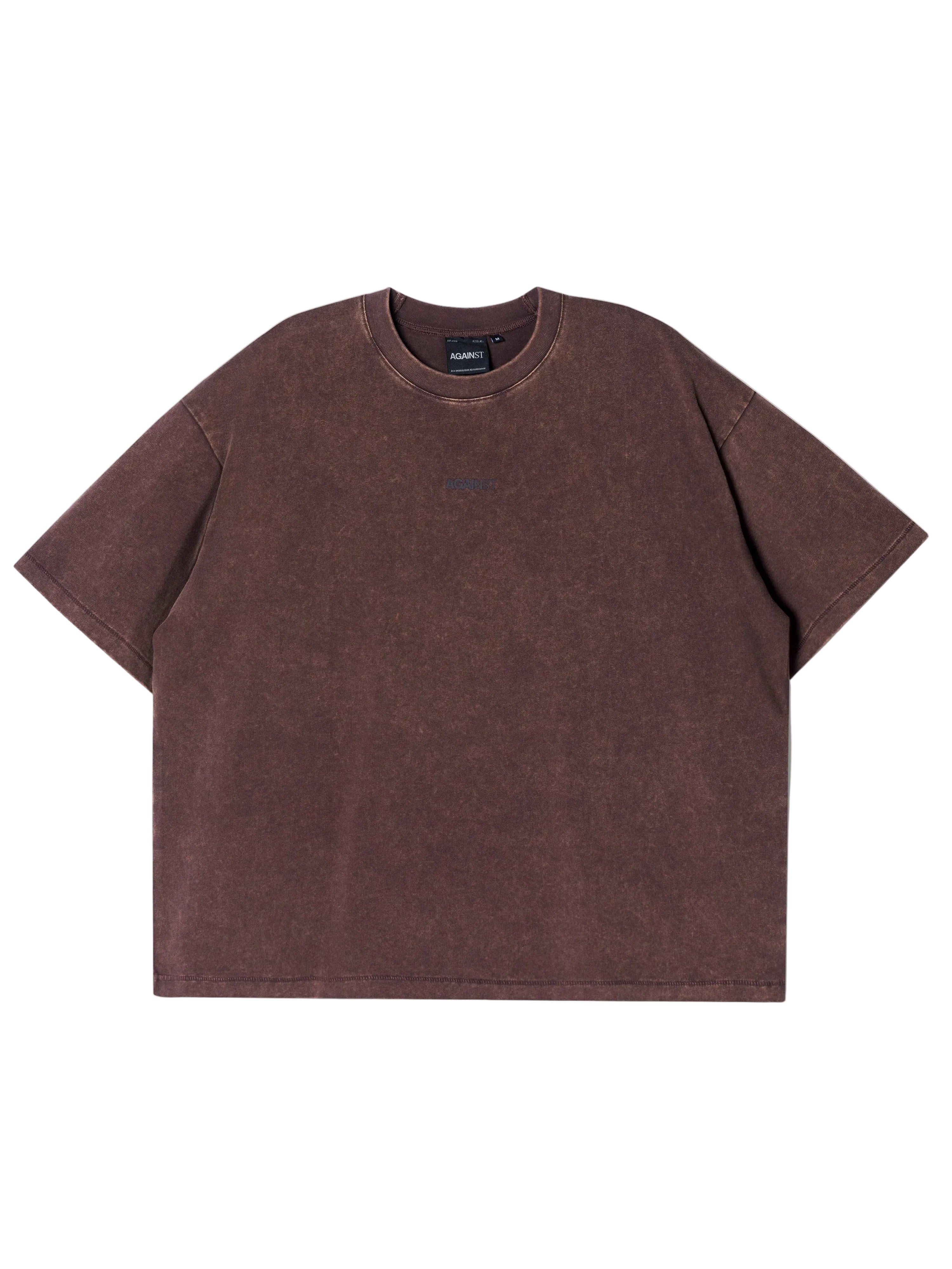 SINGLE STITCH WASHED CROPPED TEE BROWN
