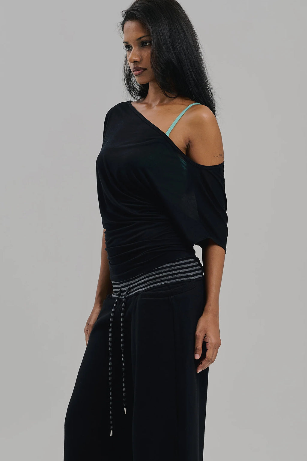ARIA TOP BLACK SHEER