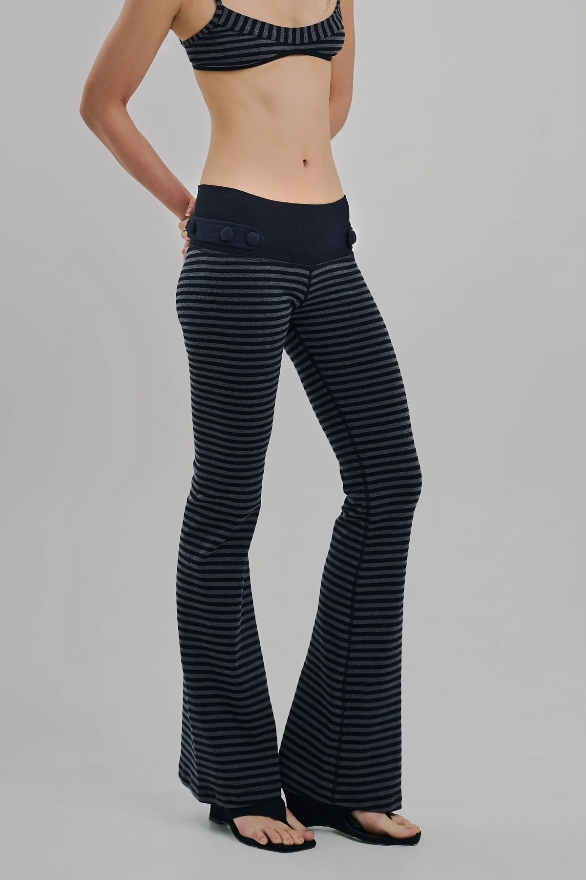 SORBET FLARE PANTS PEBBLE BLACK