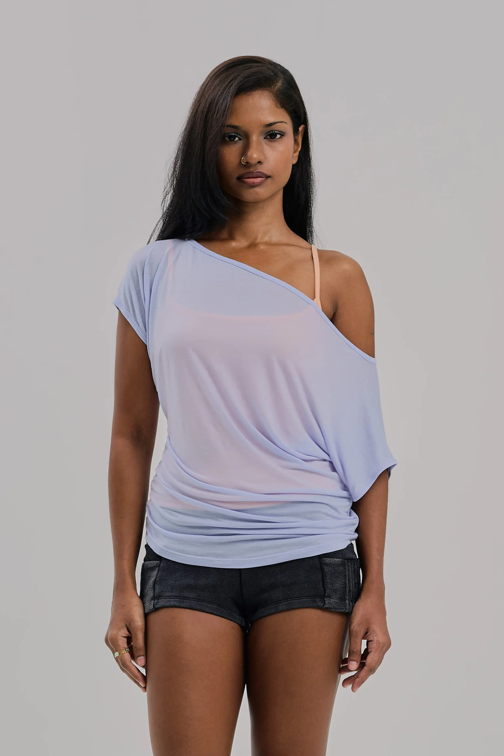 ARIA TOP WINKLE SHEER PURPLE