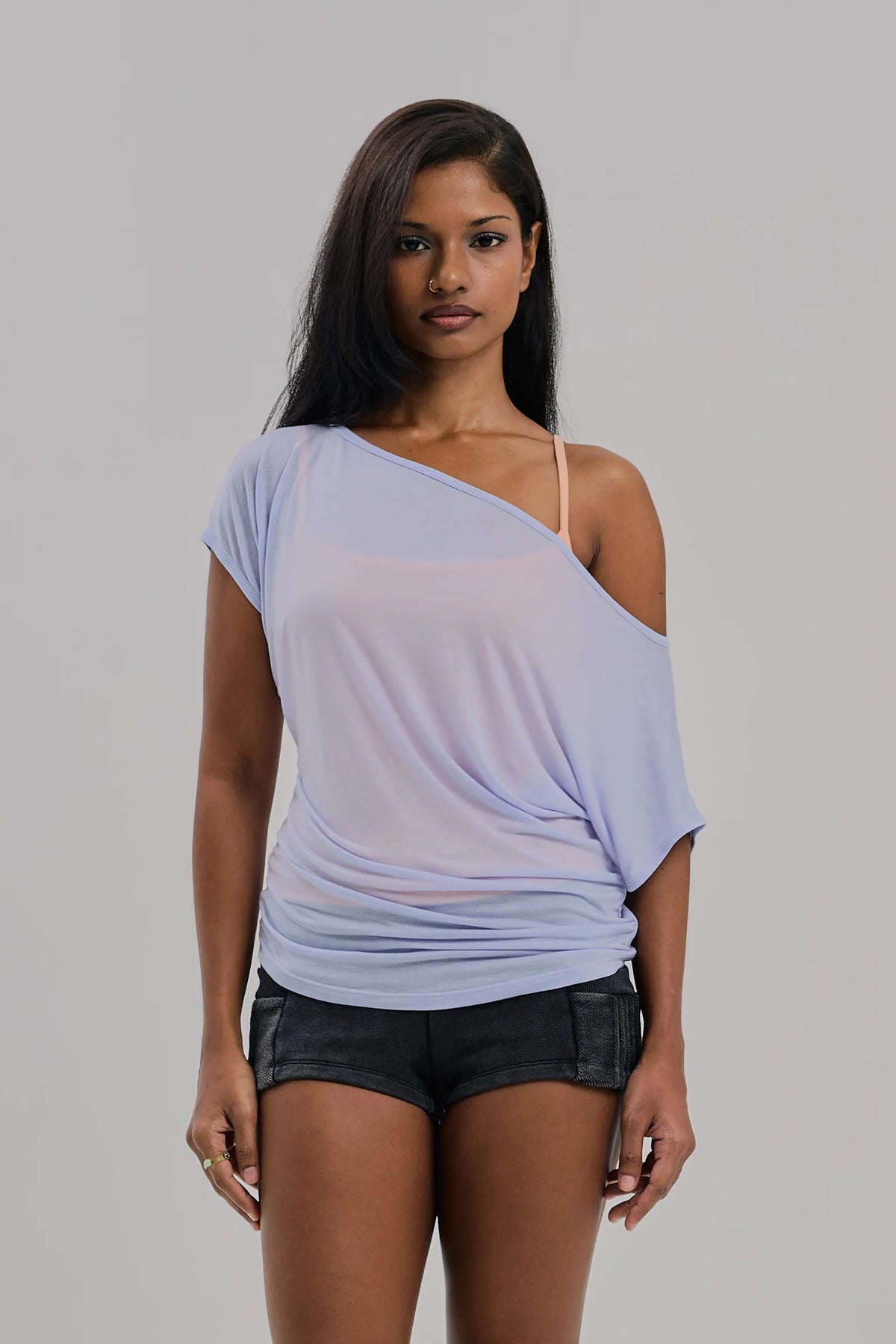 ARIA TOP WINKLE SHEER PURPLE