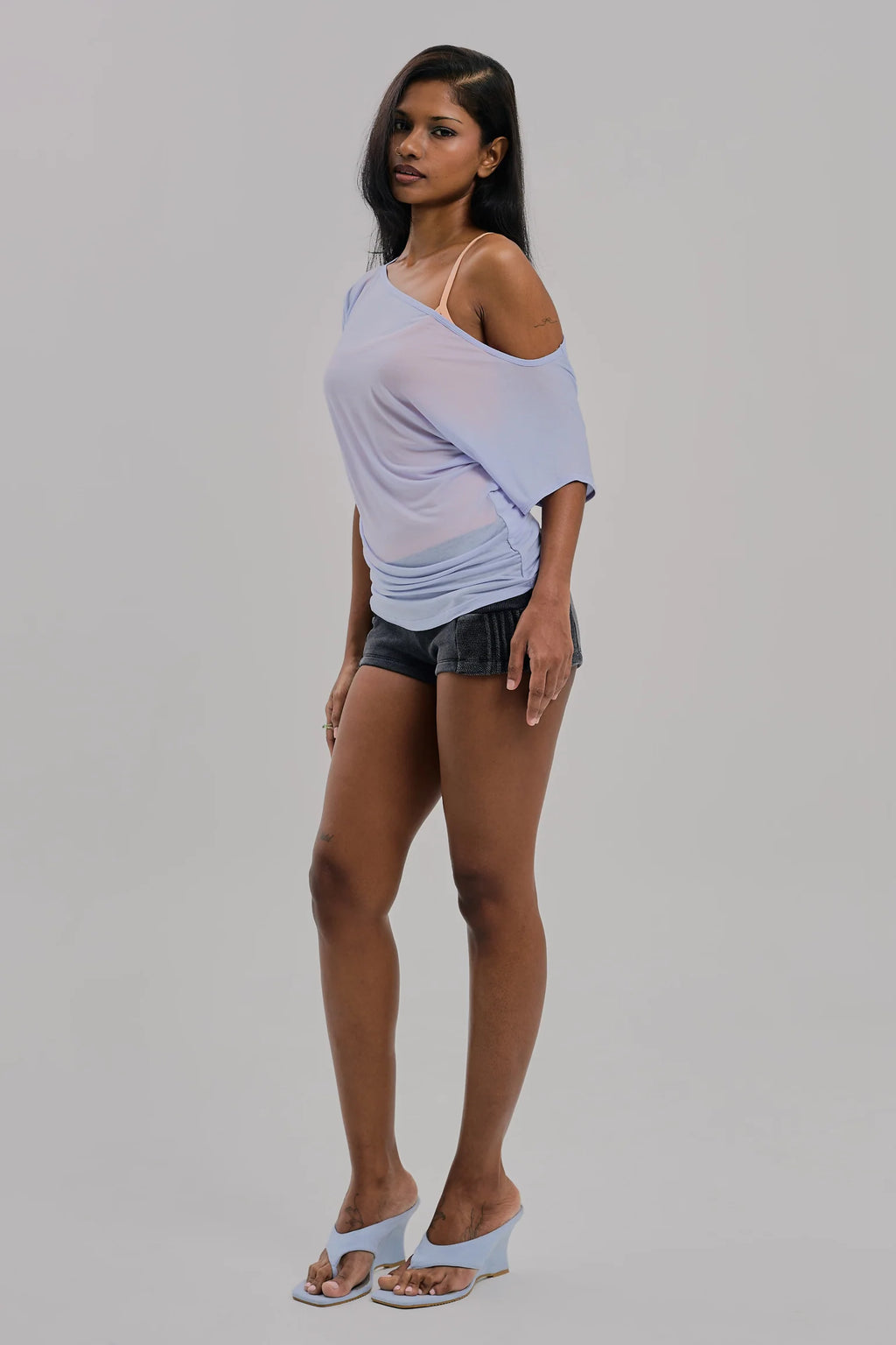 ARIA TOP WINKLE SHEER PURPLE