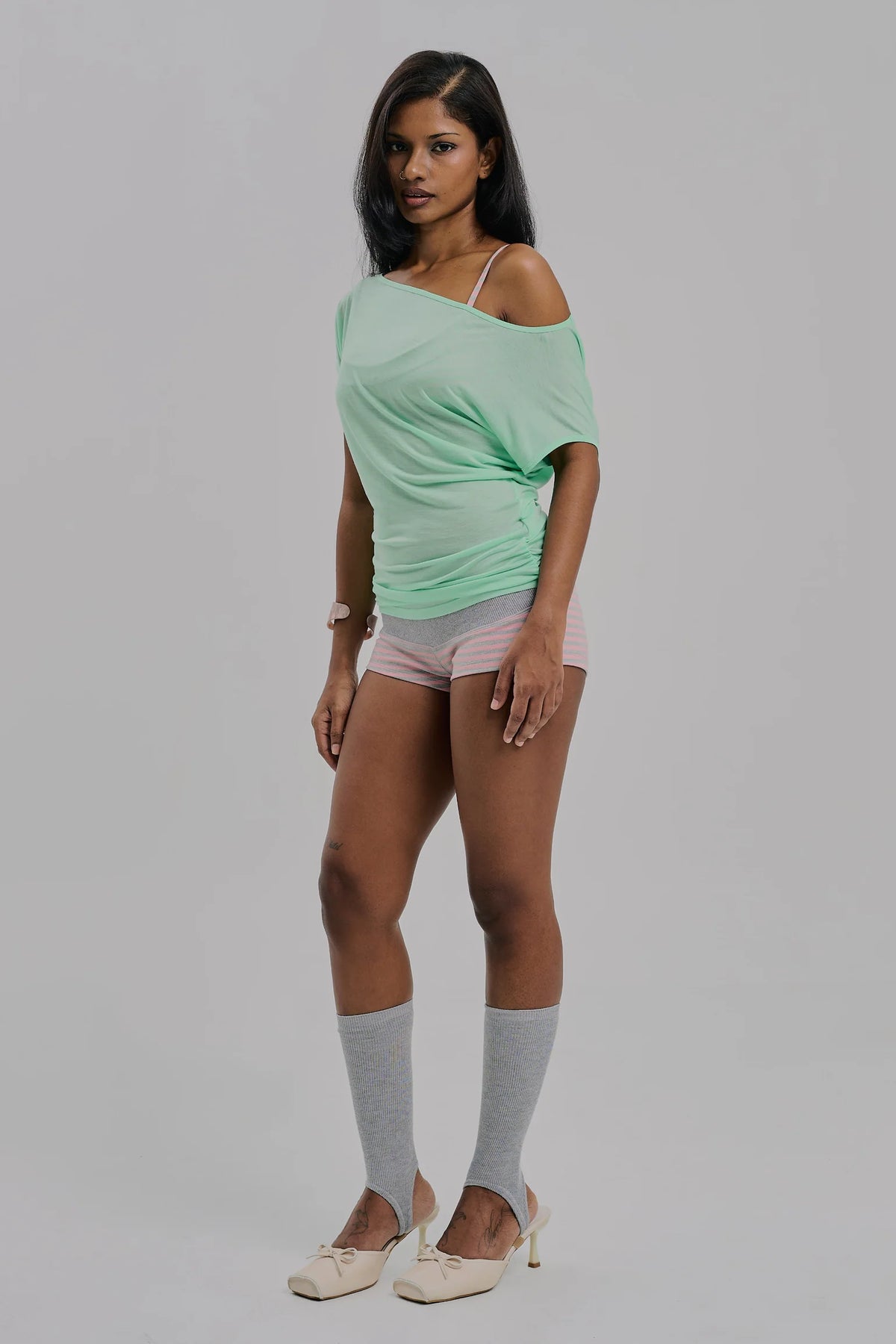 ARIA TOP SPEARMINT SHEER GREEN