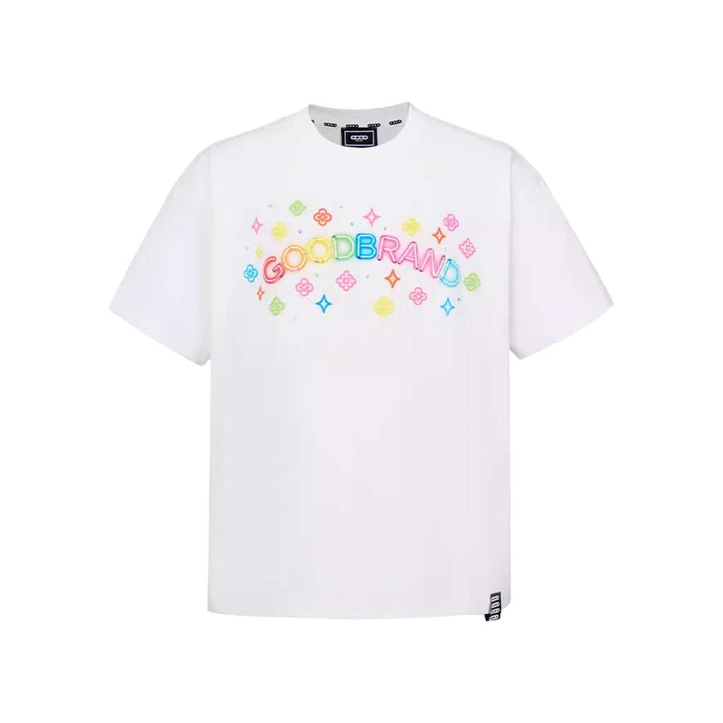 COLOURFUL NEON FLORAL TEE WHITE SS26