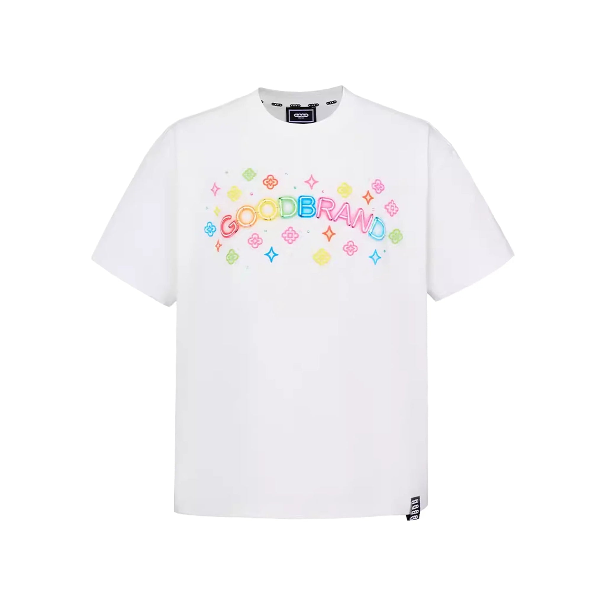 COLOURFUL NEON FLORAL TEE WHITE SS26