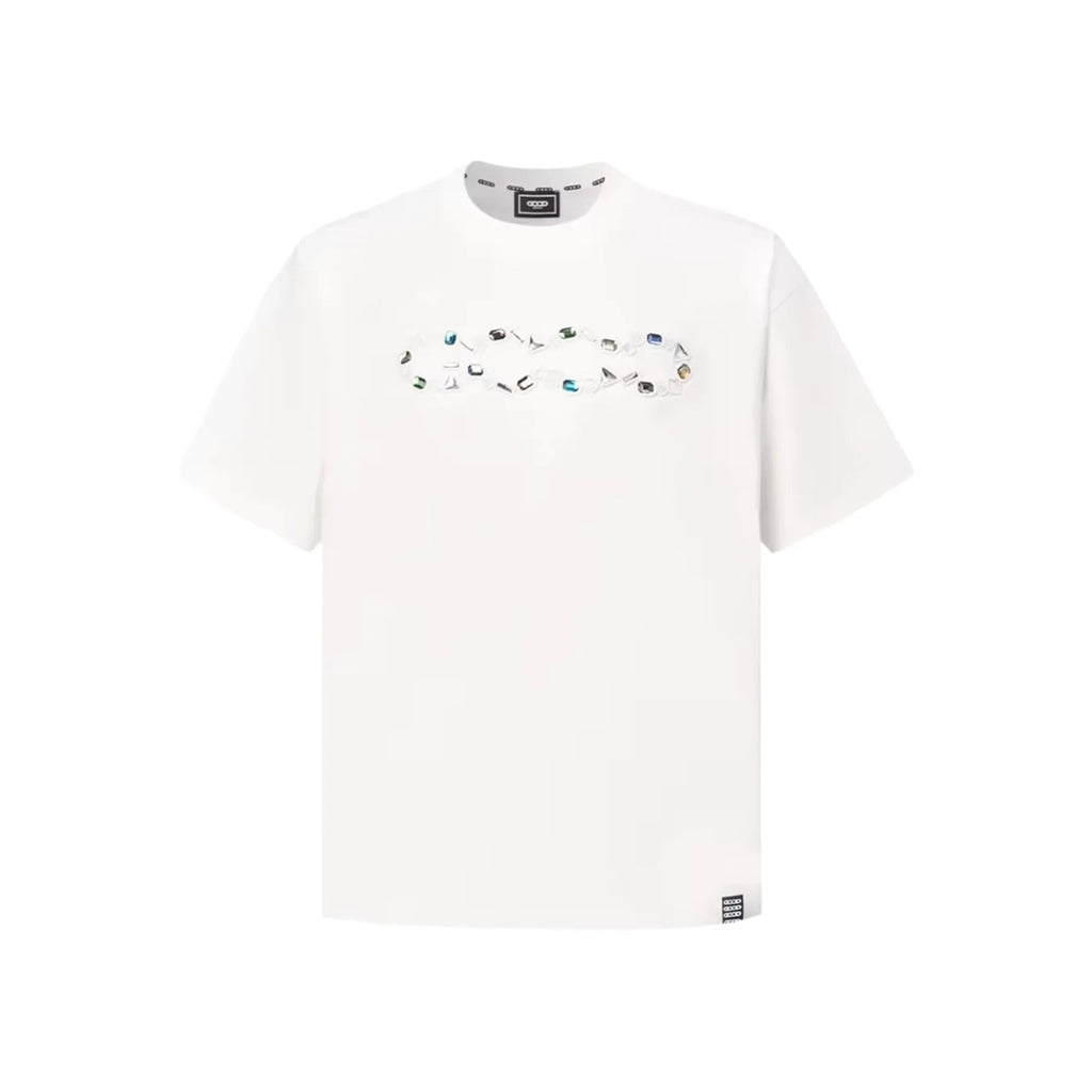 GEMSTONE EMBELLISHED LOGO TEE WHITE SS26