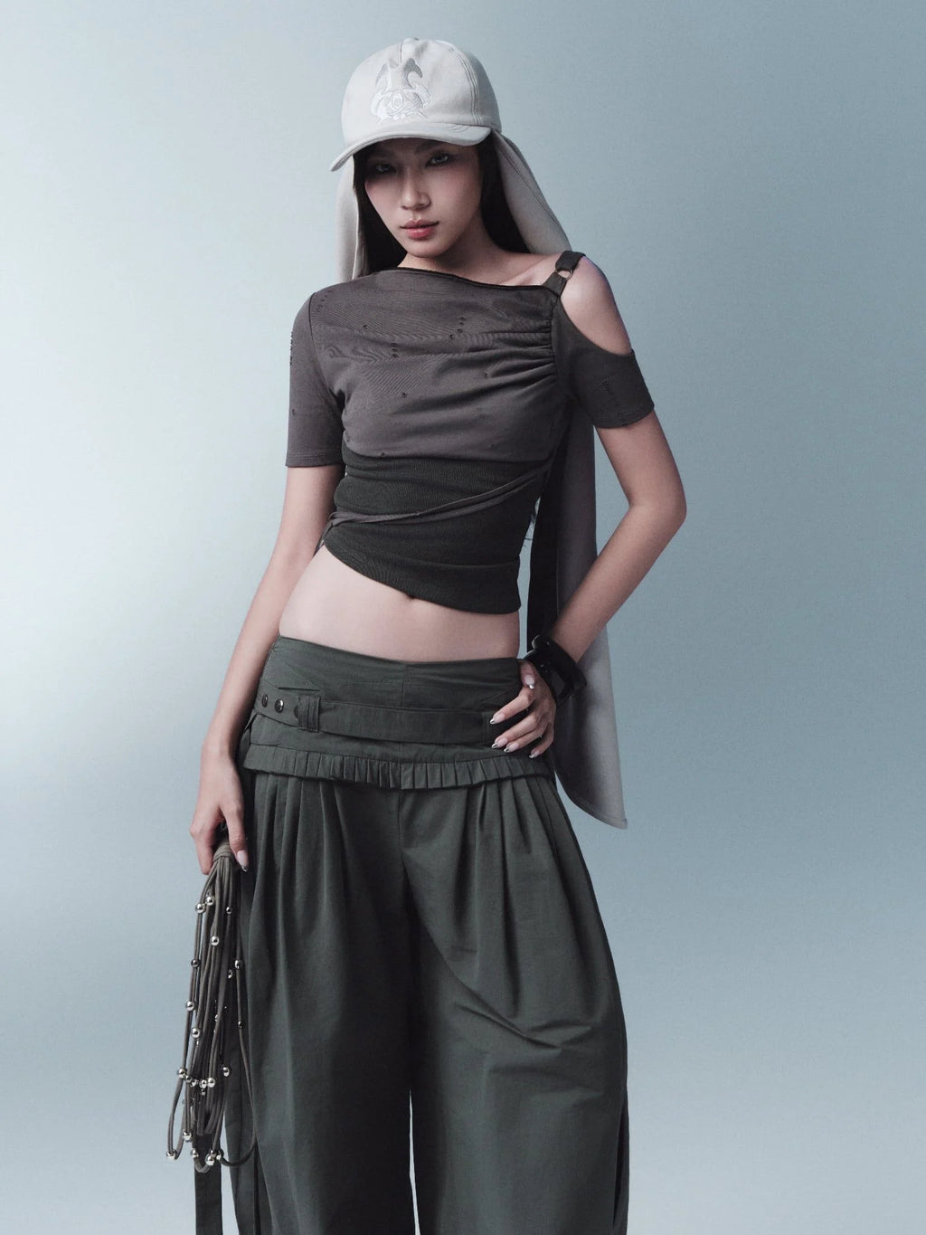 GRENA TOP DARK GREY