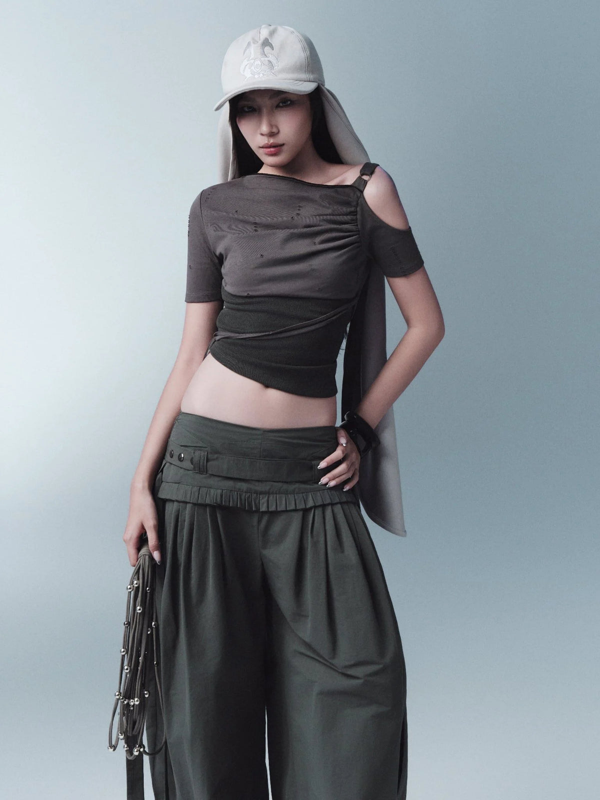 GRENA TOP DARK GREY