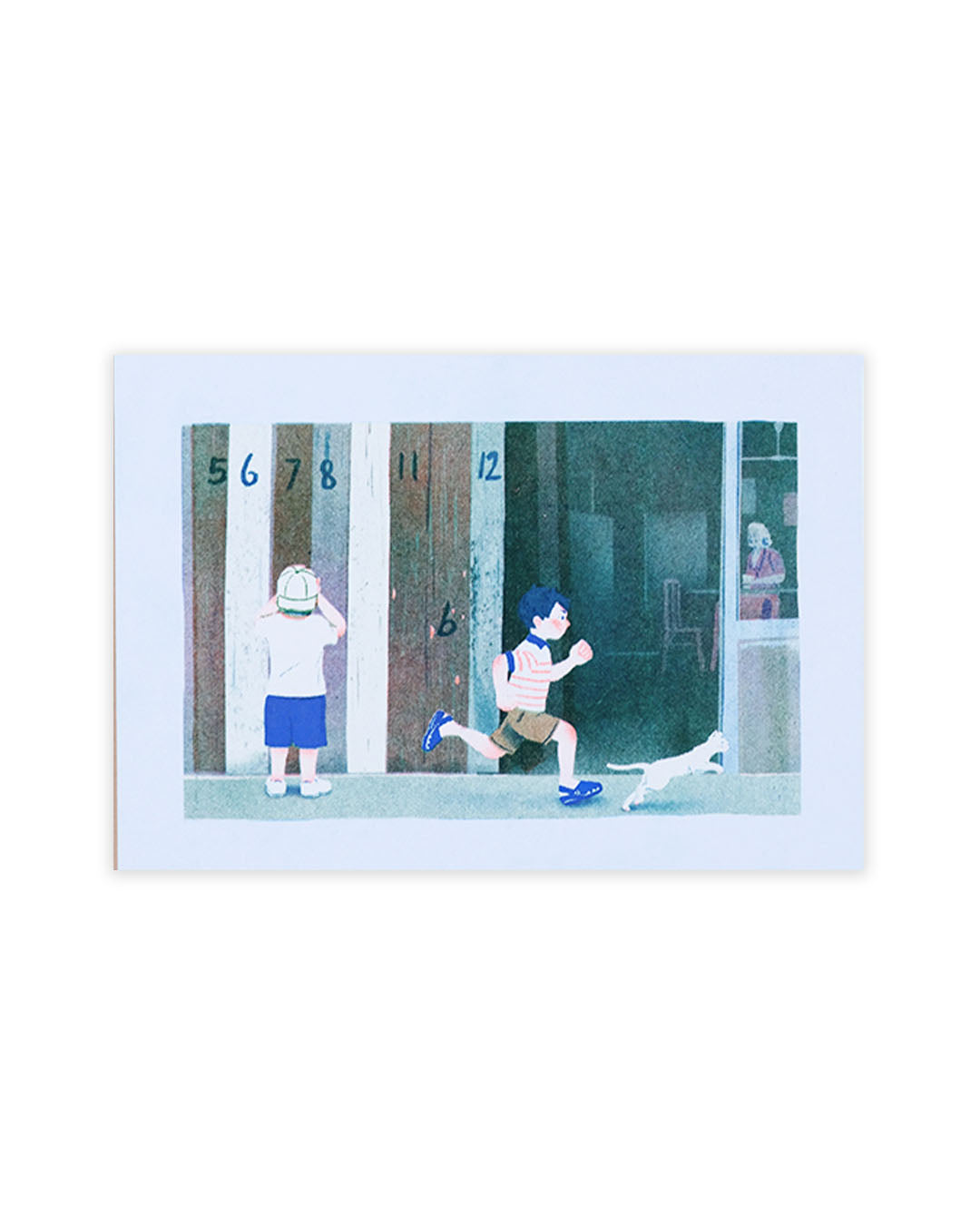 RISOGRAPH POSTCARD SIMPLE HAPPINESS HIDE AND SEEK