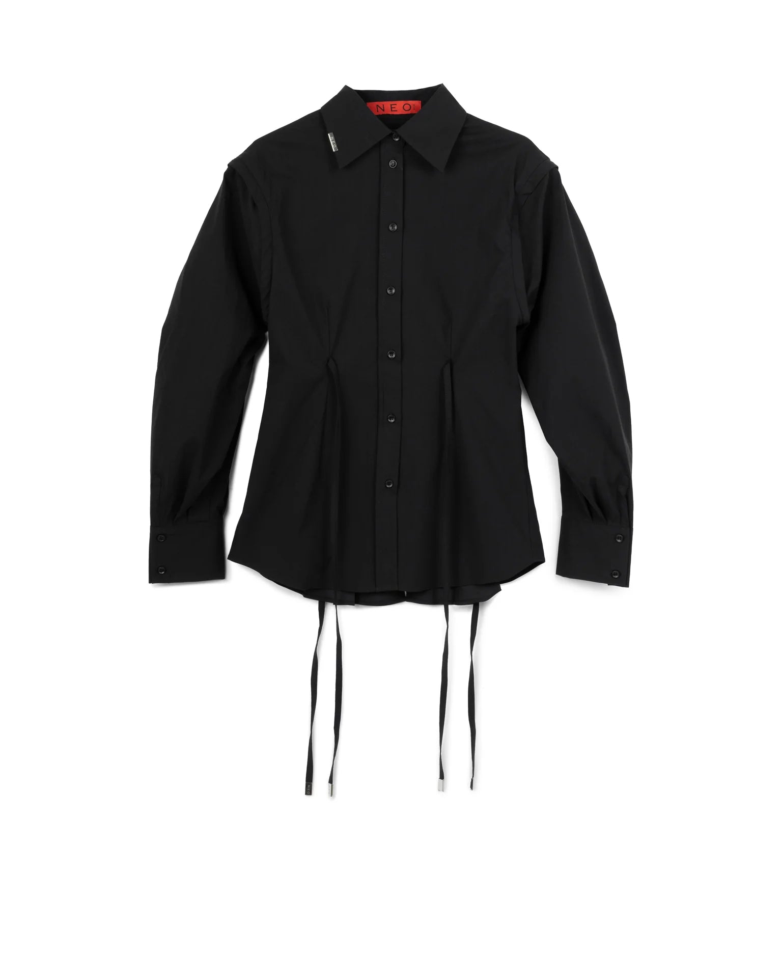 N E O CH.1 DRAWSTRING SHIRT BLACK